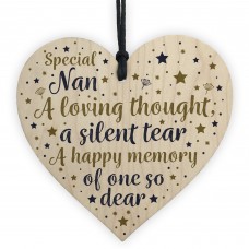 Nan Memorial Birthday Christmas Tree Bauble Wood Heart Keepsake