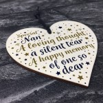 Nan Memorial Birthday Christmas Tree Bauble Wood Heart Keepsake