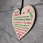 Sister Birthday Card Christmas Gift Sister Decoration Wood Heart