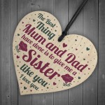 Sister Gifts For Birthday Handmade Wood Heart Thank You Sister