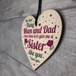 Sister Gifts For Birthday Handmade Wood Heart Thank You Sister