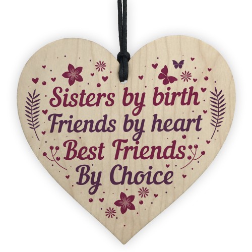 Handmade Sister Friendship Gift For Birthday Wooden Heart Sister