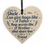 Handmade Gift For Uncle Brother Wooden Heart Birthday Christmas 