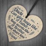 Handmade Gift For Uncle Brother Wooden Heart Birthday Christmas 