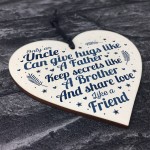 Handmade Gift For Uncle Brother Wooden Heart Birthday Christmas 