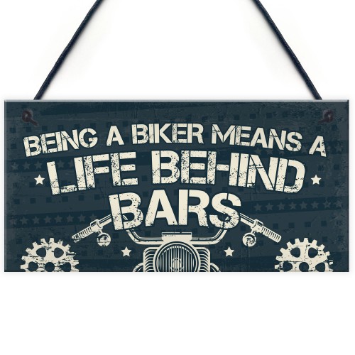 Novelty Biker Gifts For Men Hanging Motorcycle Motorbike Plaque
