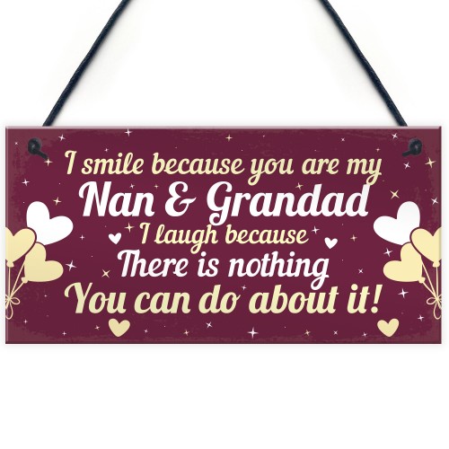 Funny Nan And Grandad Gift Plaque Novelty Grandparents Gift