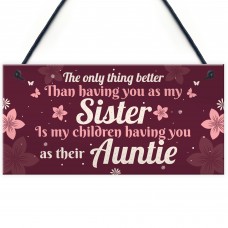 Handmade Sister Auntie Gift For Birthday Quote Plaque Thank You 