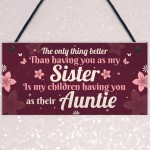 Handmade Sister Auntie Gift For Birthday Quote Plaque Thank You 
