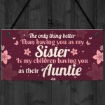Handmade Sister Auntie Gift For Birthday Quote Plaque Thank You 