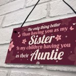 Handmade Sister Auntie Gift For Birthday Quote Plaque Thank You 