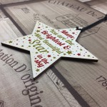 Mum Memorial Birthday Card Wood Star Mummy Memorial Ornament