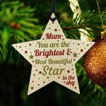 Mum Memorial Birthday Card Wood Star Mummy Memorial Ornament