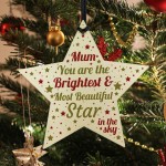 Mum Memorial Birthday Card Wood Star Mummy Memorial Ornament