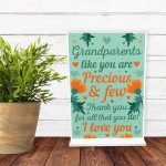 Grandparent Keepsake Standing Plaque Gift For Nan And Grandad 