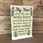 Nan Decorations Standing Sign Nanny Birthday Christmas Gift 