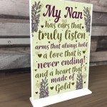 Nan Decorations Standing Sign Nanny Birthday Christmas Gift 