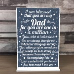 THANK YOU DAD Daddy Daughter Gifts Plaque Birthday Christmas 