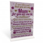 THANK YOU Mum Gift Standing Plaque Mother Daughter Gift From Son