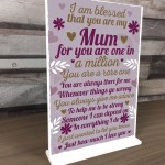 THANK YOU Mum Gift Standing Plaque Mother Daughter Gift From Son