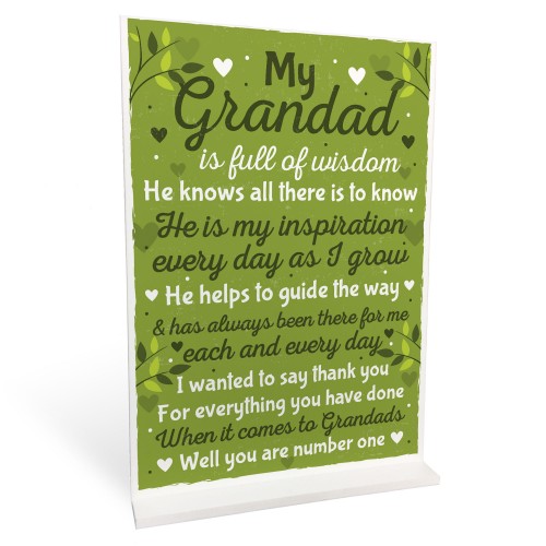 Thank You Christmas Birthday Gifts For Grandad Standing Sign