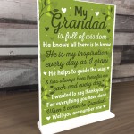 Thank You Christmas Birthday Gifts For Grandad Standing Sign