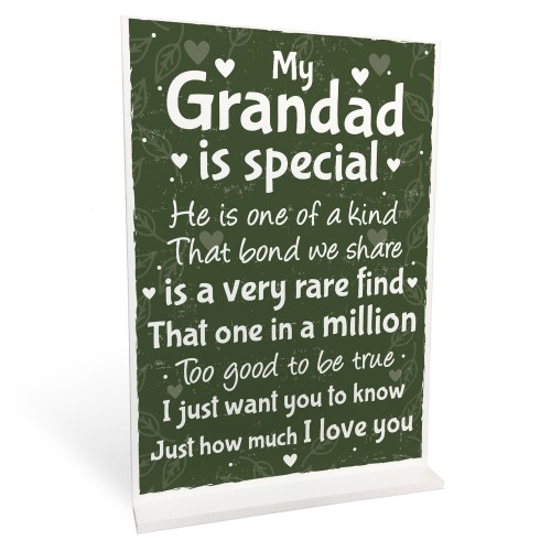 Grandad Christmas Birthday Gift For Grandparents Standing Plaque