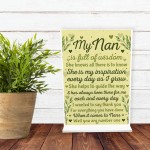 ThankYou Xmas Birthday Gift For NAN Nanny Standing Sign Keepsake