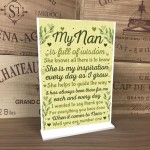 ThankYou Xmas Birthday Gift For NAN Nanny Standing Sign Keepsake