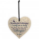 Colleague Plaque Wooden Heart Gift For Colleague Birthday Xmas