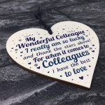 Colleague Plaque Wooden Heart Gift For Colleague Birthday Xmas