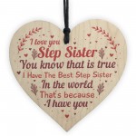 Step Sister Plaque Wood Heart Sign Step Sister Birthday Presents