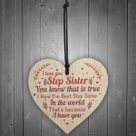 Step Sister Plaque Wood Heart Sign Step Sister Birthday Presents