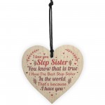 Step Sister Plaque Wood Heart Sign Step Sister Birthday Presents