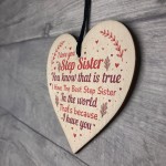 Step Sister Plaque Wood Heart Sign Step Sister Birthday Presents