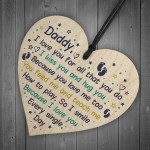 Dad Birthday Christmas Daddy To Be Wooden Heart From Bump Baby 