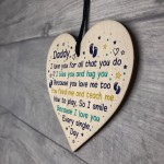 Dad Birthday Christmas Daddy To Be Wooden Heart From Bump Baby 
