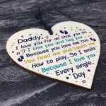 Dad Birthday Christmas Daddy To Be Wooden Heart From Bump Baby 