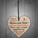 MUM And DAD Gift For Birthday Christmas Wooden Heart Thank You