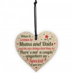 MUM And DAD Gift For Birthday Christmas Wooden Heart Thank You