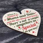 MUM And DAD Gift For Birthday Christmas Wooden Heart Thank You