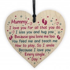Mum Birthday Christmas Mummy To Be Wooden Heart From Bump