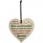 Nan And Grandad Christmas Gift Birthday Gift Wood Heart Keepsake