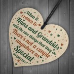 Nan And Grandad Christmas Gift Birthday Gift Wood Heart Keepsake