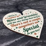 Nan And Grandad Christmas Gift Birthday Gift Wood Heart Keepsake