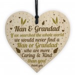 Handmade Grandparent Gift Wood Heart Nan And Grandad Gifts