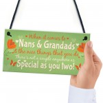 Gifts For NAN And GRANDAD Hanging Plaque Thank You Gift Keespake