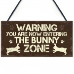 Bunny Zone Rabbit Lover Gift Ideas Door Hutch Funny Pet Sign