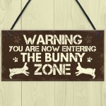 Bunny Zone Rabbit Lover Gift Ideas Door Hutch Funny Pet Sign