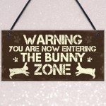 Bunny Zone Rabbit Lover Gift Ideas Door Hutch Funny Pet Sign